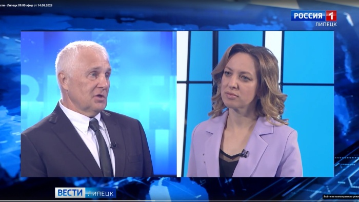 Анатолий Гольцов в студии программы "Вести-Липецк" подвел итоги работы Липецкой ТПП за 31 год